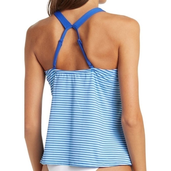 Nike Stripe V-Neck Hyper Royal Blue Stripe Tankini Top - Size Small, NWT - Picture 3 of 12